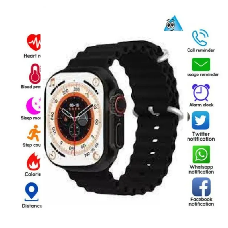 Smartwatch Ultra 8 T800 Gama Alta 2023 Reloj Inteligente + Un Par De Manilla Extra De Obsequio 